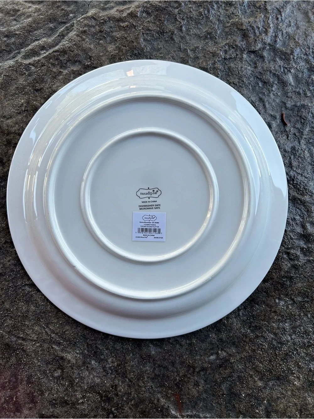 Mud Pie Topiary Round Platter Set NWT 2 piece set Ceramic platter Wooden spatula